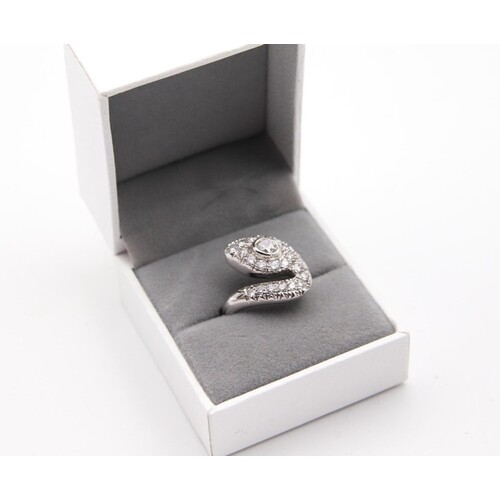 Serpent Motif Ladies Diamond Set Ring Mounted on 18 Carat Wh...