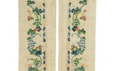 Set of 2 Chinese Embroidered Sleeves, 19th Century