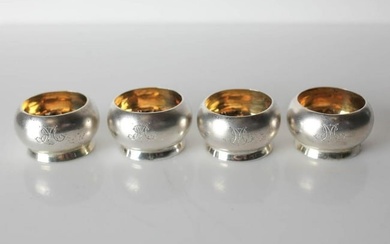 Set of 4 Russian Silver Open Salt bowls