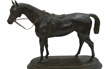 Signed Jules Moigniez (French, 1835-1894) Bronze Sculpture of a Horse Model