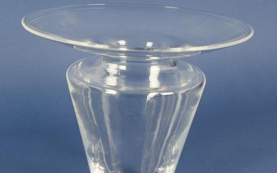 Signed Steuben Clear Crystal Flared Lip Vase