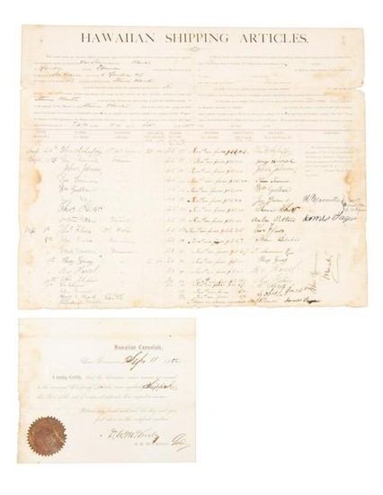 Signing seamen for Hawaiian steamer 1885