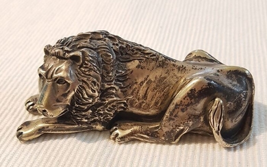 Silver miniature, Lion (1) - .800 silver - Italy - Second half 20th century