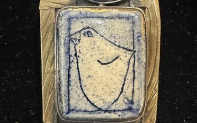 Silver modernist bird brooch, Amy Kahn Russell