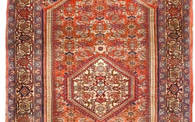 Small Oriental Rug Vintage Handmade 3X5 Floral Geometric Design Farmhouse Carpet