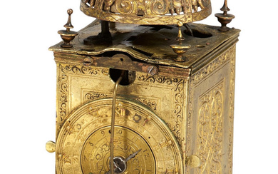 South Germany | BRASS TABERNACLE CLOCK WITH FRONT ZAPPLER