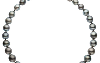 South Sea Cultured Pearl, Gold Necklace The necklace is...