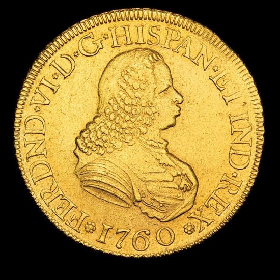 Spain - 8 escudos - Fernando VI (1746 - 1759) Popayán (Colombia), 1760. Ensayador J. - Gold