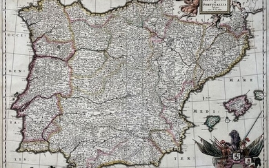 Spain, Portugal; Frederik de Wit - Totus Regnorum Hispania et Portugallia descriptio - 1661-1680