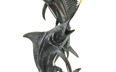 Spi Gallery Grand Slam Marlin Cast Brass Sculpture