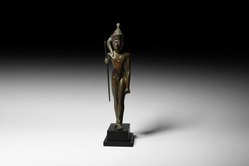 Statuette of the God Ihy with Gold Necklace