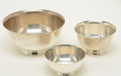 Sterling silver Revere bowls, including Tiffany & Co.
