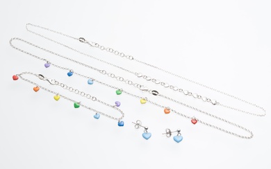 Sterling silver bracelets, necklaces & earrings (4)