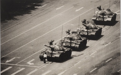 Stuart Franklin 'The Tank Man' Stopping the Column of T59 Tanks, Tiananmen Square, Beijing, China, 4th June 1989