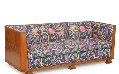 Swedish design Free-standing three seater “Swedish Grace” sofa with patinated oak frame,...
