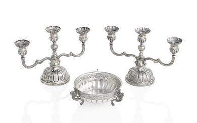 THREE MEXICAN STERLING SILVER TABLE ARTICLES