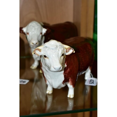 TWO BESWICK HEREFORD BULLS, comprising No.1363A (first versi...
