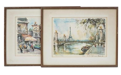TWO FRENCH COLOR LITHOGRAPHS AFTER MARIUS GIRARD