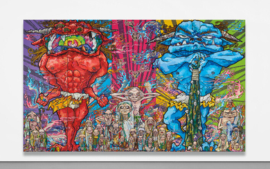 Takashi Murakami, Red Demon and Blue Demon with 48 Arhats