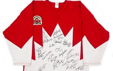 Team Signed 1972 Summit Series Canadian Jersey