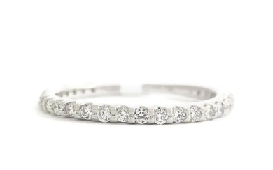 Thin Diamond Platinum Ring