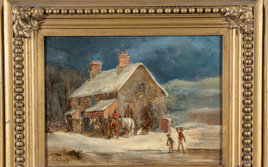 Thomas Sutcliffe, (1828-1871) - Winter Scene with Cottage