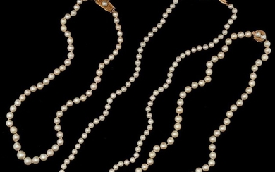 Three (3) Ladies Cultured Pearl Necklaces