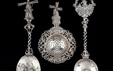 Three Dutch Silver Souvenir Spoons