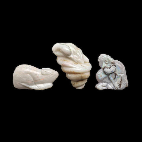 Three Opal Carvings