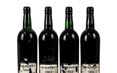 Three bottles of Cockburn's Port 1963. Together with a singl...