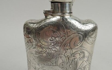 Tiffany Flask 7283 Antique Art Nouveau Barware American Sterling Silver 1902/7