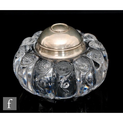Tiffany & Co - A sterling silver and glass inkwell, the ...