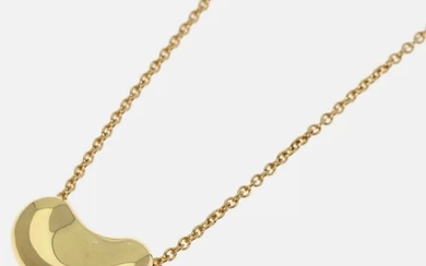 Tiffany & Co Elsa Peretti 18k Yellow Gold 7mm Bean Pendant Necklace With Chain
