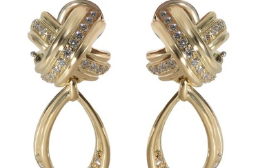 Tiffany & Co. Vintage Signature X Diamond Earrings in 18k Yellow Gold 0.6 CTW