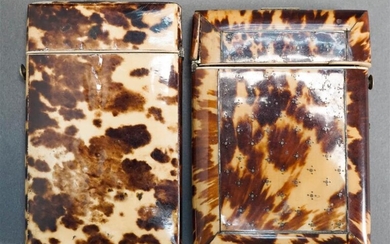 Two 19th Century Shell Card Cases, Larger: 3-1/2 x 2-1/2 in