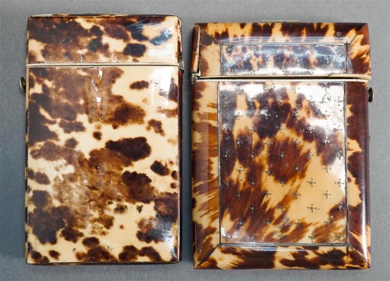 Two 19th Century Shell Card Cases, Larger: 3-1/2 x 2-1/2 in