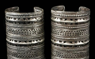 Two Antique Tribal Cuff Bracelets, Afghanistan