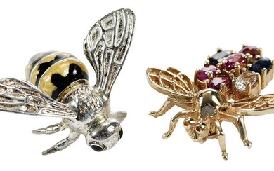 Two Bee Brooches