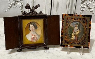Two English Portrait Miniatures Of Women