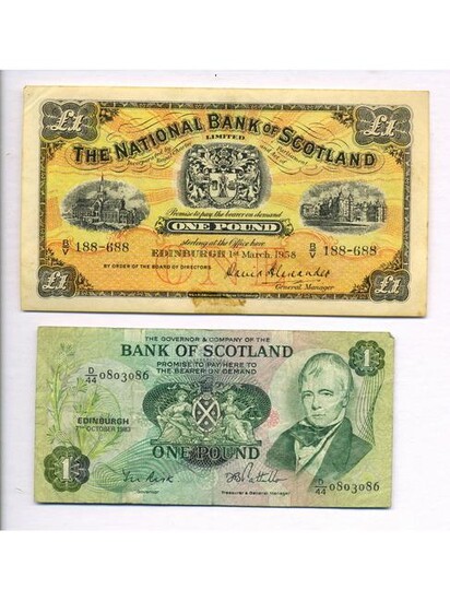 Two Scottish One Pound Notes
