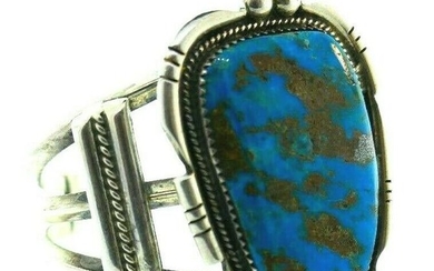 VINTAGE Sterling Silver & Turquoise Bangle