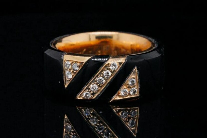 Van Cleef & Arpels 18K, Onyx and Diamond Ring