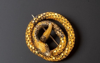 Victorian Gold Filled Snake Pin.