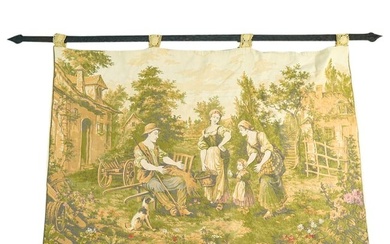 Vintage French Hanging Woven Tapestry