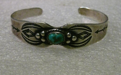 Vintage Sterling Silver Turquoise Native
