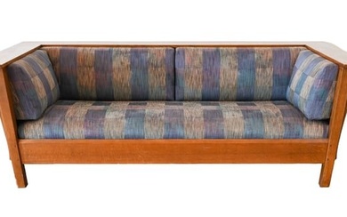 Vintage Stickley Oak Prairie Settle Framed Sofa