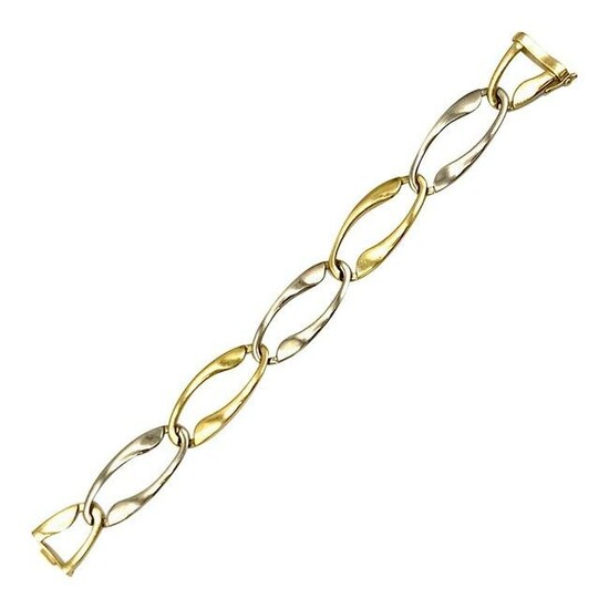 Vintage Two-Tone 18k Gold Link Bracelet