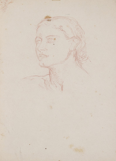 WOMAN'S HEAD OF PROFILE STUDY (Mrs WERNET?) Brown...