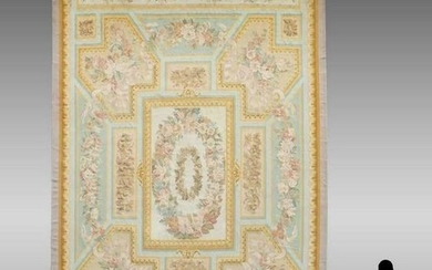 WOOL FRENCH AUBUSSON PALATIAL SIZE RUG, 11