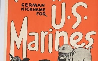 WWI U.S. MARINE POSTER TEUFEL HUNDEN USMC WW1